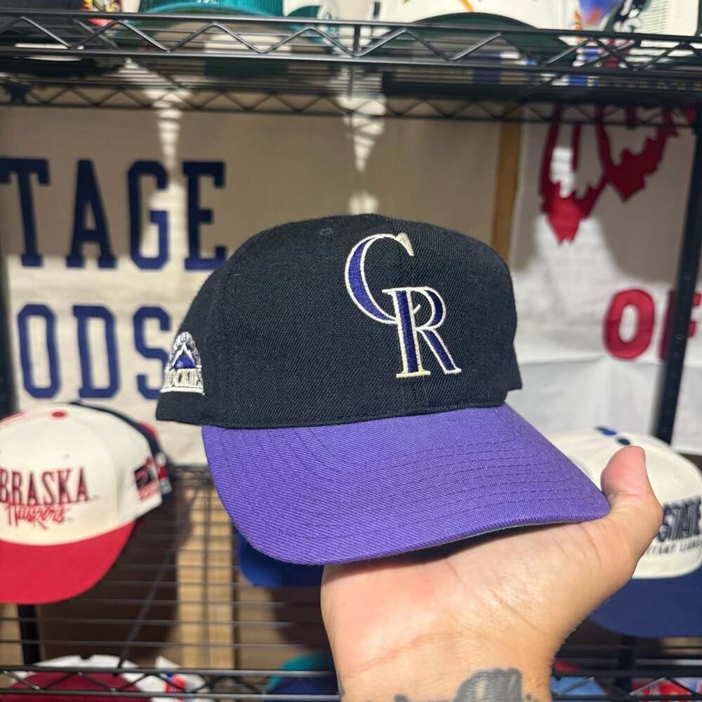Vintage Colorado Rockies American Needle Blockhead Snapback Hat